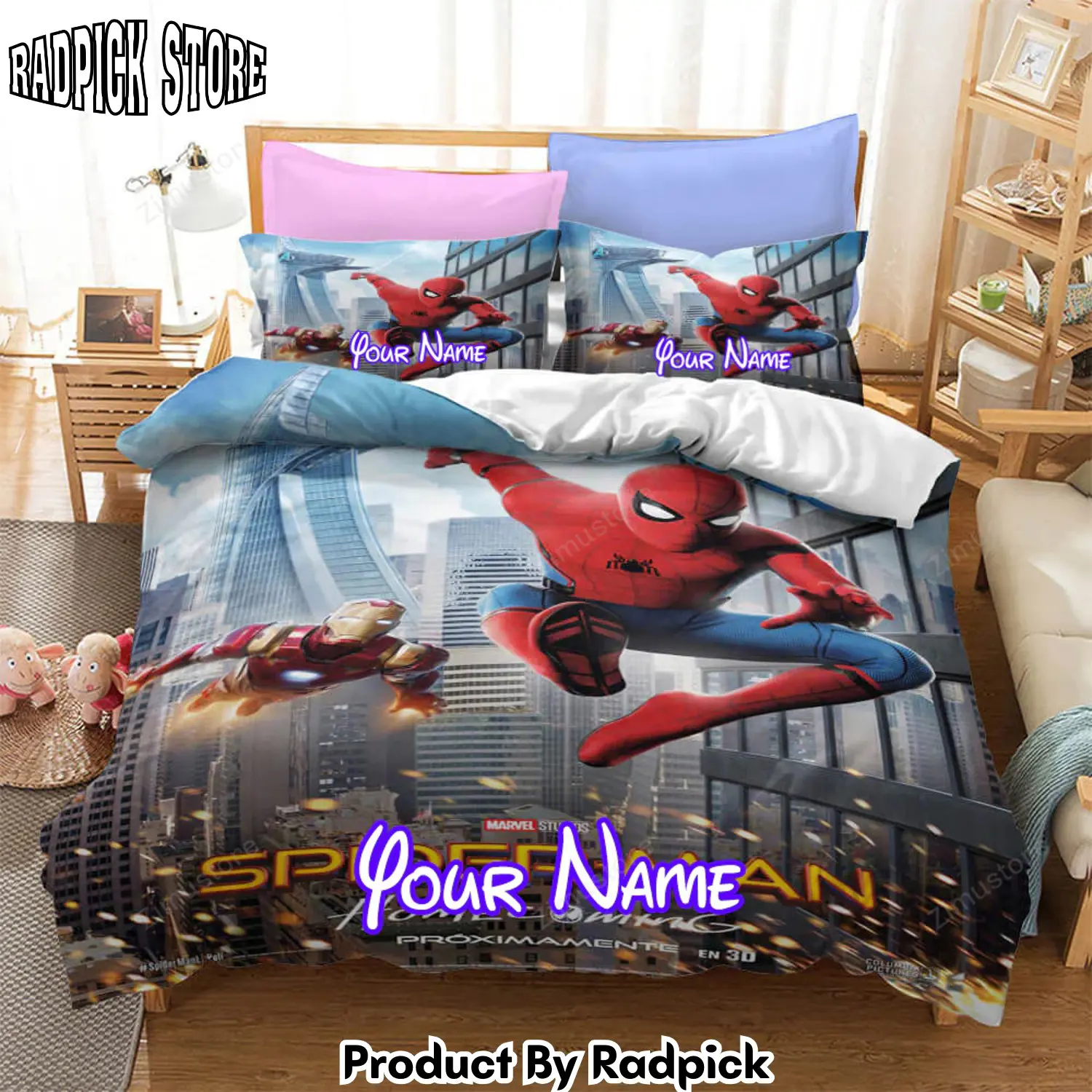 Radpick spiderman peter parker cosplay personalized name bedding set duvet cover bed sheets sets5745 rp3272077